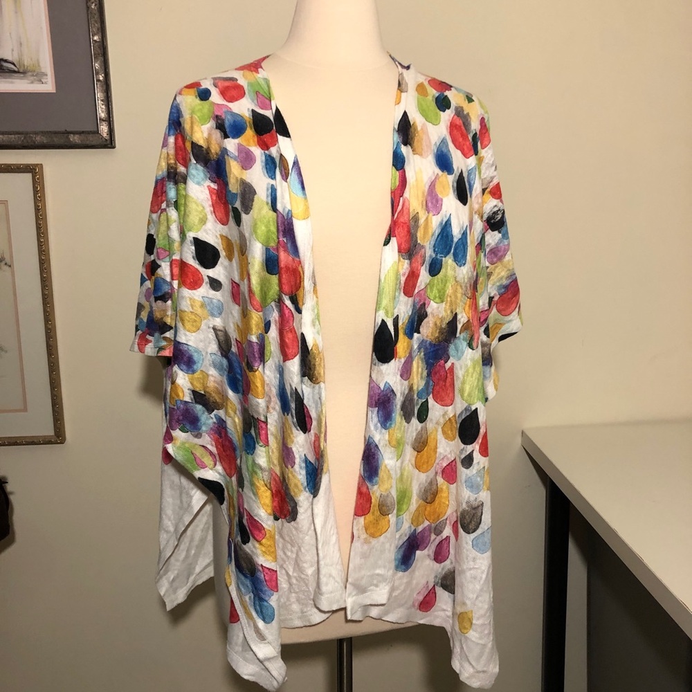 Et Lois Shrug Open Top Colorful Dots ONE SIZE Art To Wear Beach Flowy Boho
